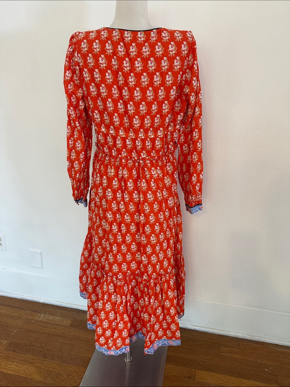 J.Crew Indian Cotton Boho Floral Mix Pribt Dress Size 8 - Picture 4 of 5